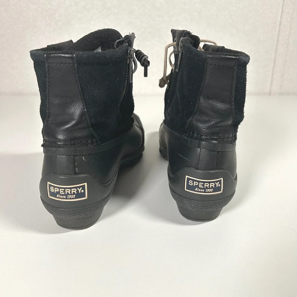 Sperry Women's US 5 Syren Gulf Duck Boots black‎ suede leather laces ankle boots
